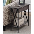 Pemberly Row Farmhouse Wood Electric Flip-Top End Table in Gray