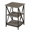 Pemberly Row Three-Tier Transitional Wood End Table in Weathered Gray