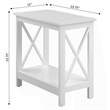 Pemberly Row Contemporary Wood Chairside End Table with Shelf in White