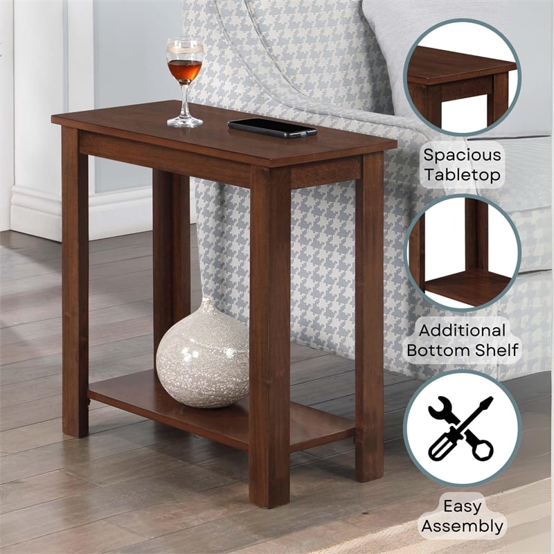 Pemberly Row Transitional Wood End Table in Espresso Mahogany