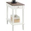 Pemberly Row One-Drawer Traditional Wood End Table with Bottom Shelf in White