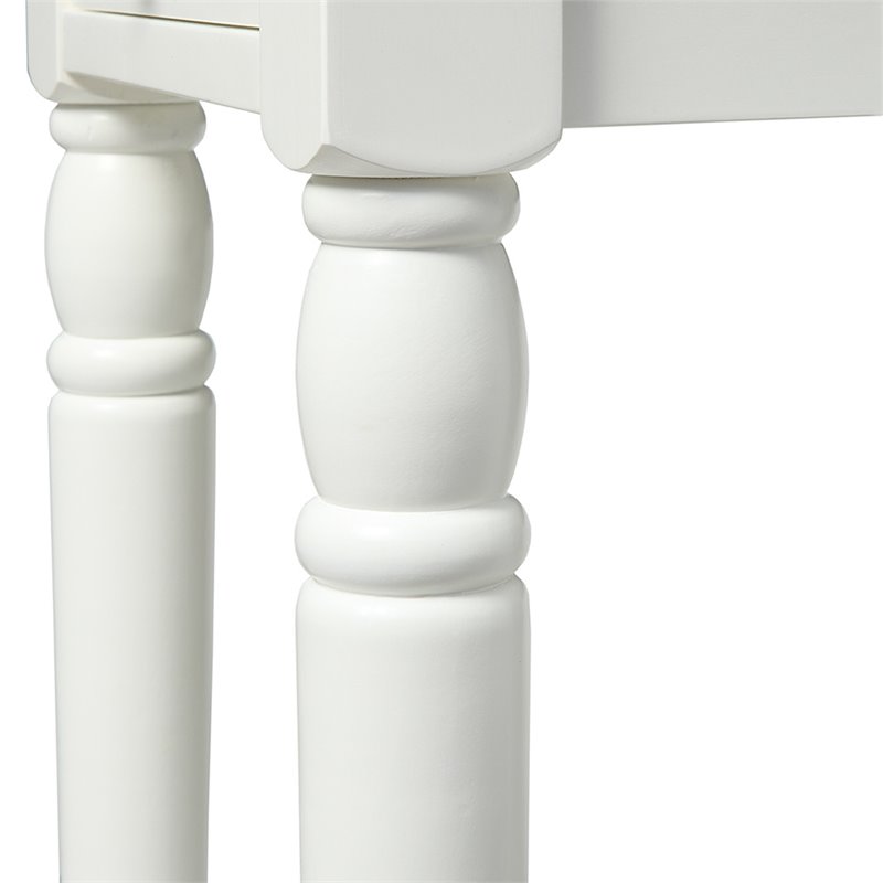 Pemberly Row One-Drawer Traditional Wood End Table with Bottom Shelf in White