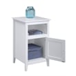 Pemberly Row Storage Cabinet End Table with Shelf in White Wood Finish