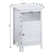 Pemberly Row Storage Cabinet End Table with Shelf in White Wood Finish