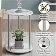 Pemberly Row Two-Tier Round Modern Stainless Steel End Table in White