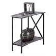Pemberly Row Transitional Metal Wedge End Table in Weathered Gray