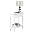 Pemberly Row Flip-Top End Table with Charging Station in White Wood Finish