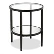 Pemberly Row End Table Coffee Accent Table Round in Glass Top and Metal - Black