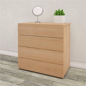 pemberly row 341405 4-drawer chest natural maple