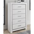 Pemberly Row 5 Drawer Chest in White