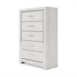 Pemberly Row 5 Drawer Chest in White