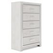 Pemberly Row 5 Drawer Chest in White
