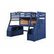 Pemberly Row Storage Loft Bed in Navy Blue Finish