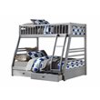 Pemberly Row Twin over Full Bunk Bed with 2 Drawers in Gray