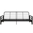 Pemberly Row Contemporary Sturdy Metal Futon Frame with Solid Mesh in Black
