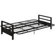 Pemberly Row Contemporary Sturdy Metal Futon Frame with Solid Mesh in Black