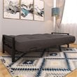 Pemberly Row Contemporary Sturdy Metal Futon Frame with Solid Mesh in Black