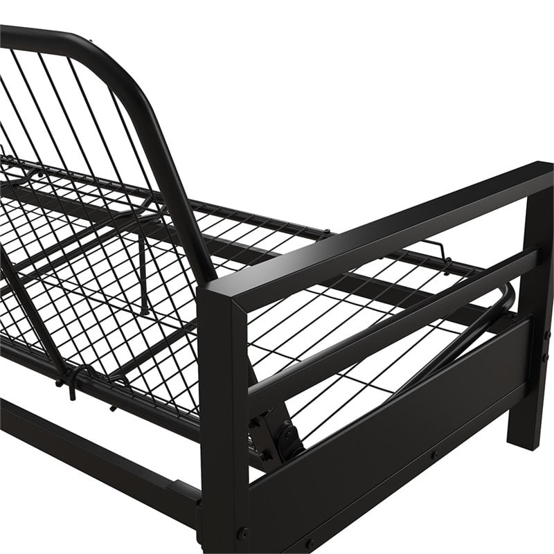 Pemberly Row Contemporary Sturdy Metal Futon Frame with Solid Mesh in Black