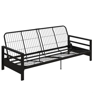 pemberly row metal futon frame in black