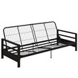 Pemberly Row Contemporary Sturdy Metal Futon Frame with Solid Mesh in Black