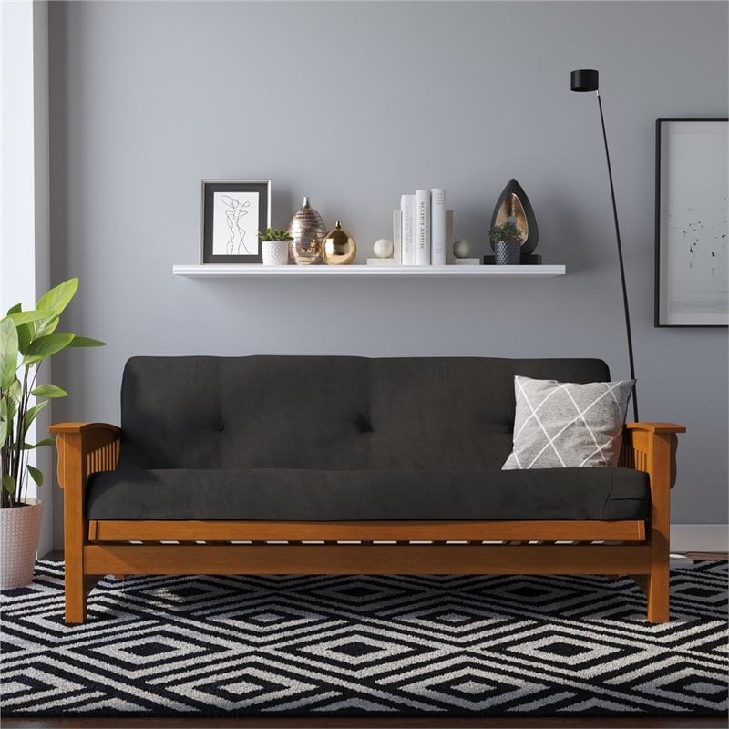 Pemberly Row 8 Inch Futon Mattress in Black
