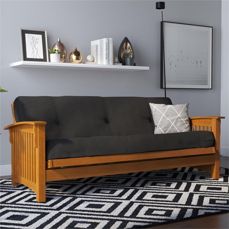 Pemberly Row 8 Inch Futon Mattress in Black