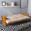 Pemberly Row 6 Inch Futon Mattress in Tan Microfiber