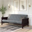 Pemberly Row 6 Inch Square Quilted Futon Mattress Full Size in Gray