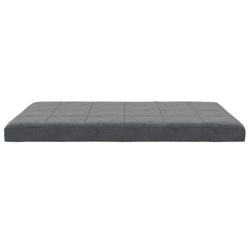 Pemberly Row 6 Inch Square Quilted Futon Mattress Full Size in Gray