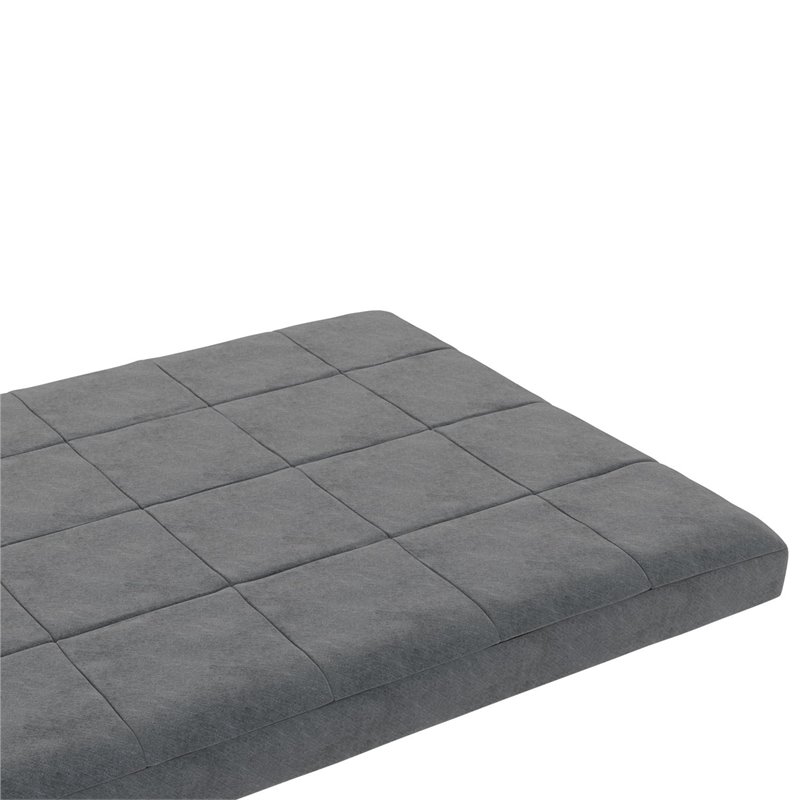 Pemberly Row 6 Inch Square Quilted Futon Mattress Full Size in Gray