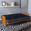 Pemberly Row 8 Inch Futon Mattress Full in Blue Microfiber