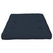Pemberly Row 8 Inch Futon Mattress Full in Blue Microfiber
