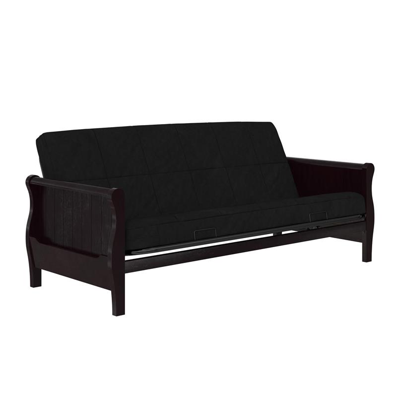 Pemberly Row 6 Inch Quilted Futon Mattress Full in Black