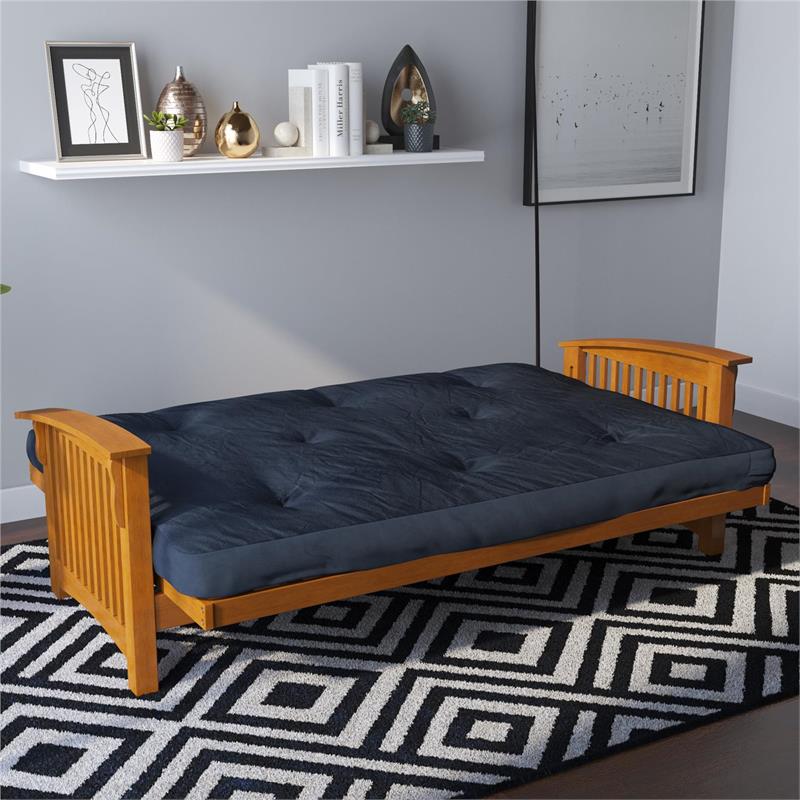 Pemberly Row 6 Inch Futon Mattress Full in Blue