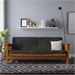 Pemberly Row 6 Inch Futon Mattress Full in Black Microfiber