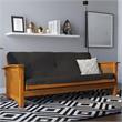 Pemberly Row 6 Inch Futon Mattress Full in Black Microfiber