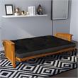 Pemberly Row 6 Inch Futon Mattress Full in Black Microfiber