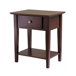 Pemberly Row 25&quotH Solid Wood Nightstand with Drawer in Antique Walnut