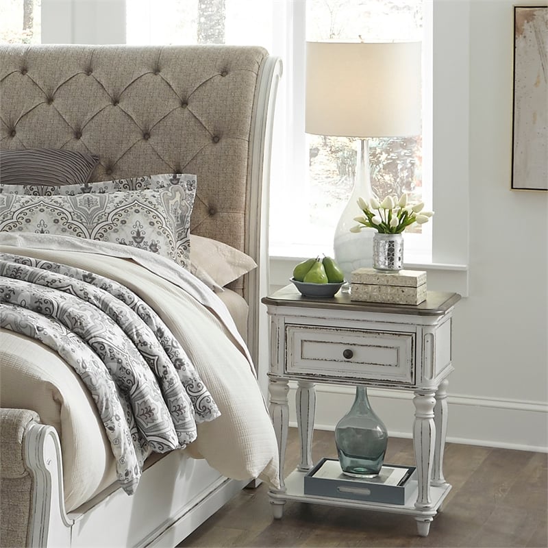 Pemberly Row Nightstand with Warm Antique Finish