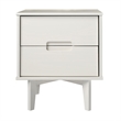 Pemberly Row 2-Drawer Groove Handle Wood Nightstand in White