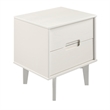 Pemberly Row 2-Drawer Groove Handle Wood Nightstand in White