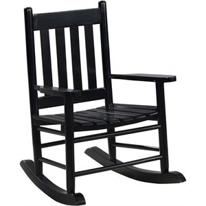 pemberly row slat back youth rocking chair in black