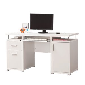 pemberly row 2 drawer computer desk in white