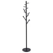 Pemberly Row Contemporary Round Base Coat Rack in Black