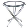Pemberly Row End Table Coffee Accent Table Round in Glass Top and Metal - Chrome