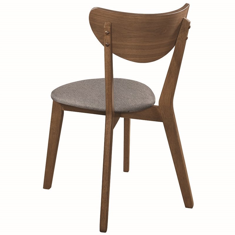 Pemberly Row Dining Side Chair in Natural Walnut and Gray