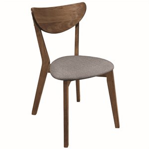 Pemberly Row Dining Side Chair in Natural Walnut and Gray