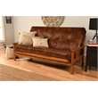 Pemberly Row Full-size Faux Leather Futon Mattress in Brown - Frame Not Included