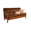 Pemberly Row Full-size Faux Leather Futon Mattress in Brown - Frame Not Included