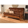 Pemberly Row Full-size Faux Leather Futon Mattress in Brown - Frame Not Included